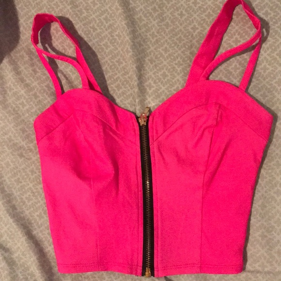 Charlotte Russe Tops - Hot pink crop top